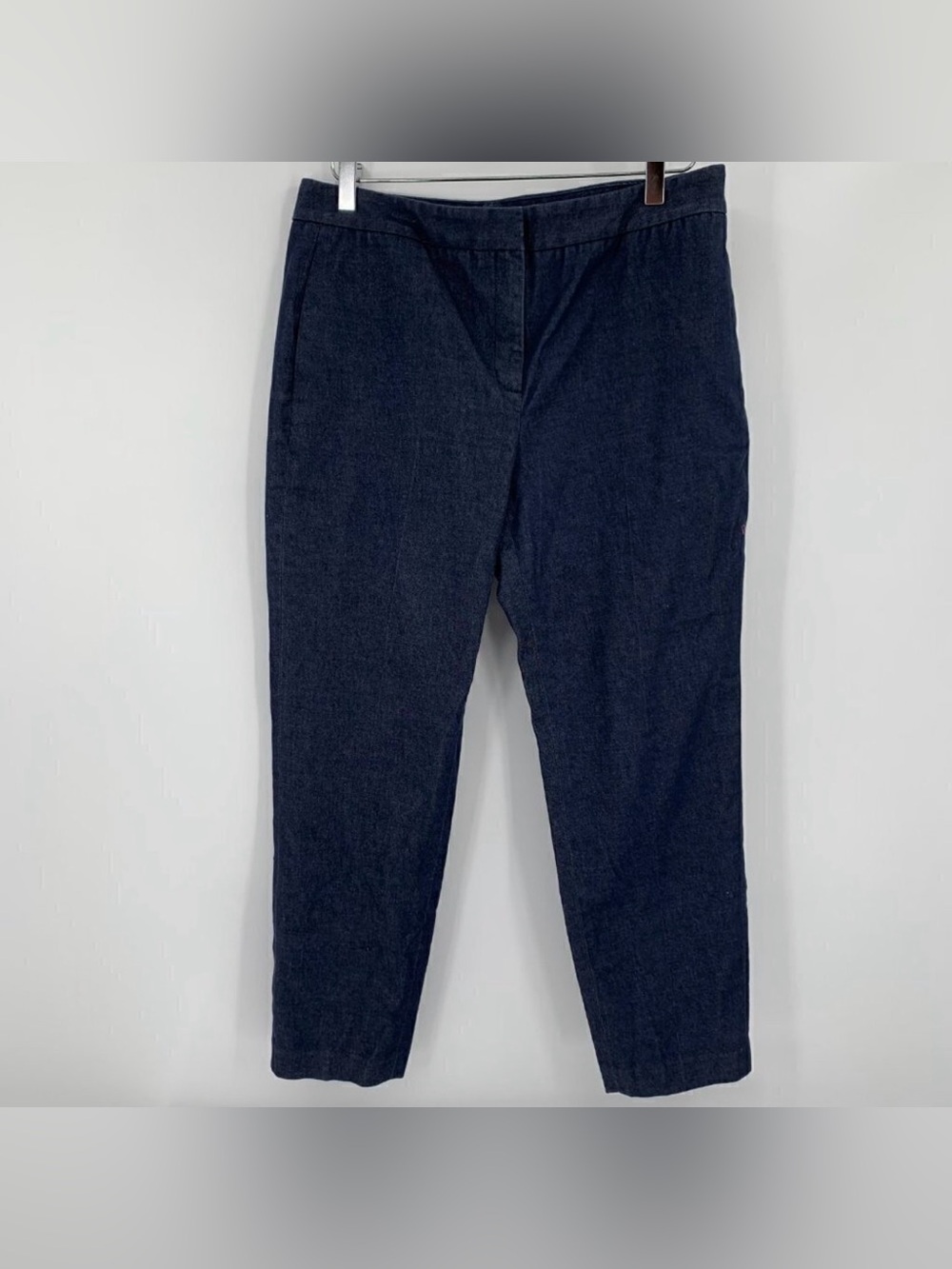 Donna Karan New York denim trouser jeans pants cropped blue dark wash women 10